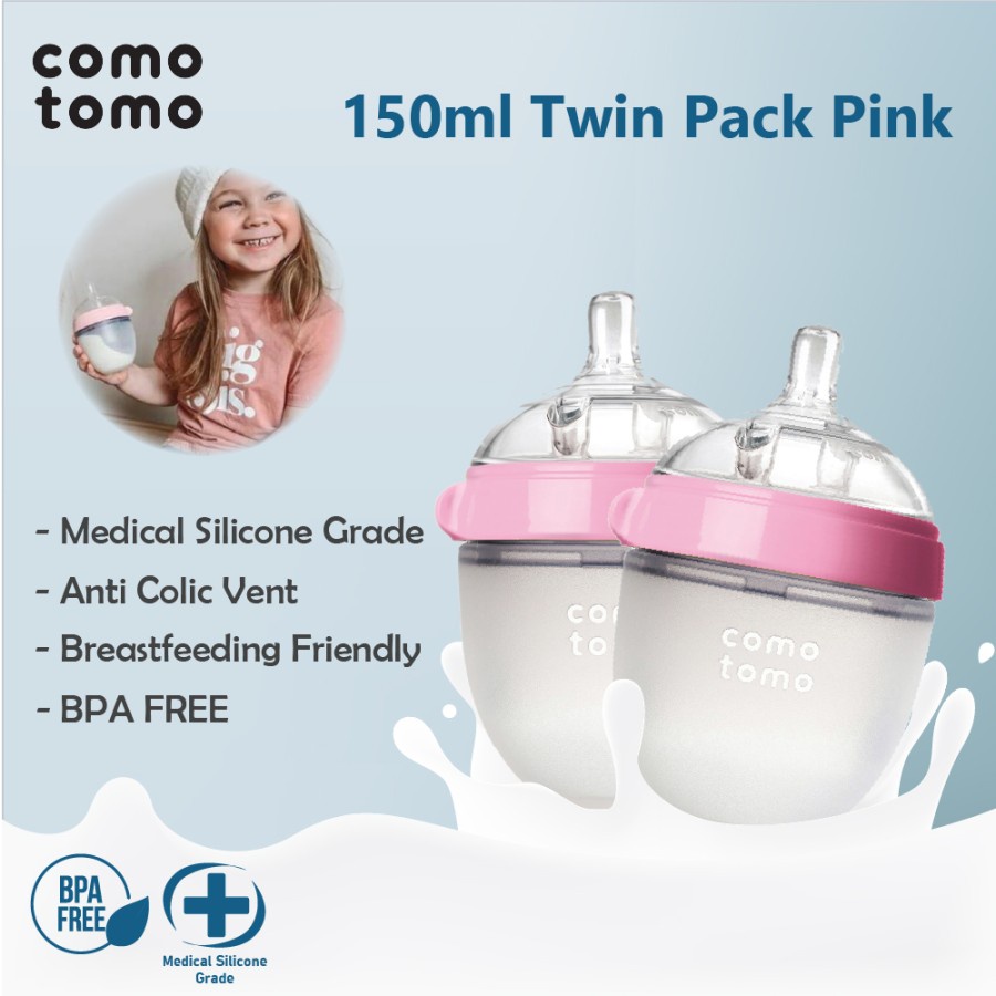 Como tomo Twin Pack Botol Susu Bayi 150 Ml (Kemasan 2 Botol)