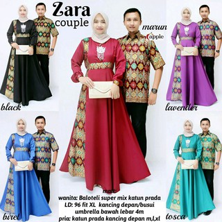  Sarimbit  Batik Elegant Couple Gamis Zara Warna  Merah 