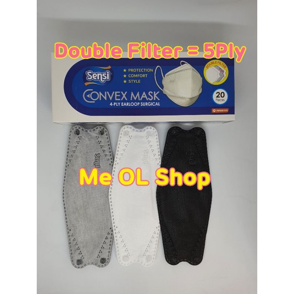 MASKER SENSI CONVEX PUTIH HITAM ABU