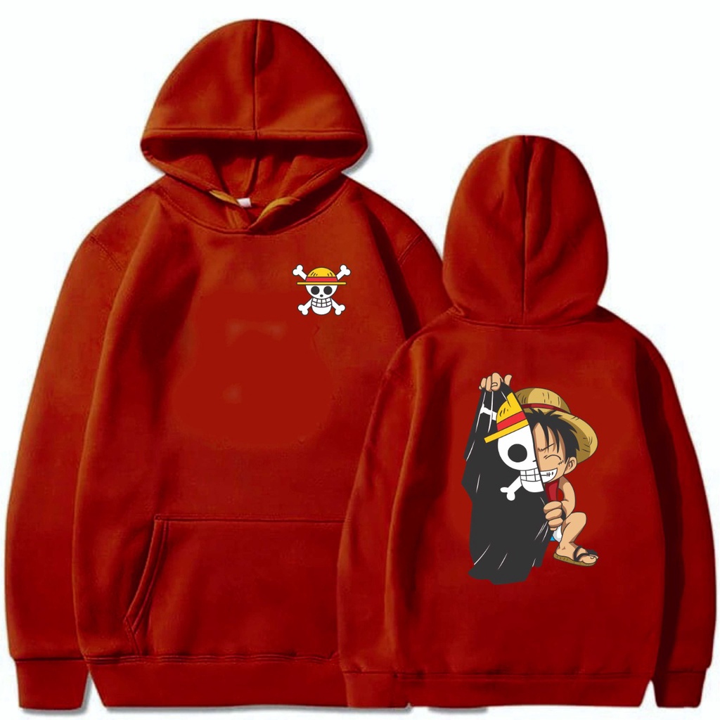 Jumper Hoodie Anime II Sweater Hoodie Sablon  One Pice tengkorak II One Pice Tengkorak Hoodie II  ( Pria &amp; Wanita )