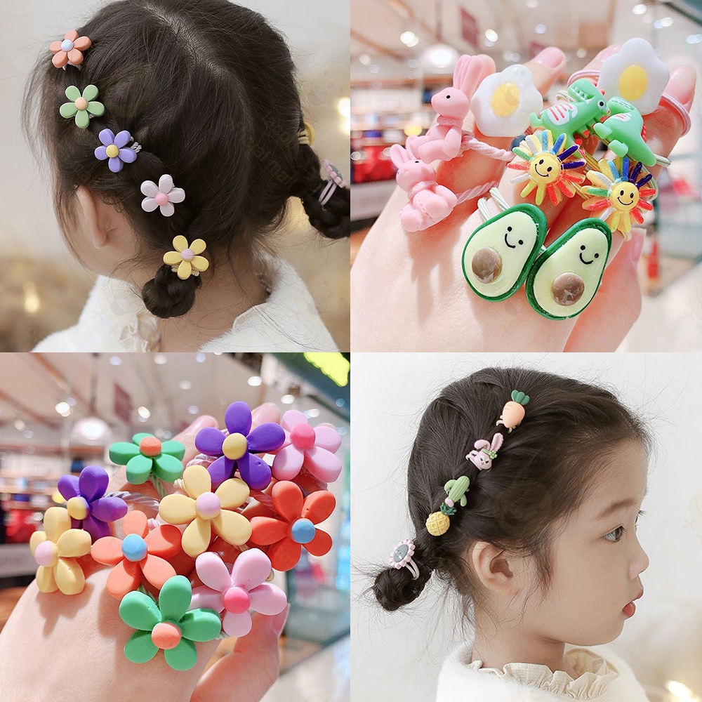 Lacoo 10pcs Ikat rambut anak korea kecil Karet rambut anak bayi kartun