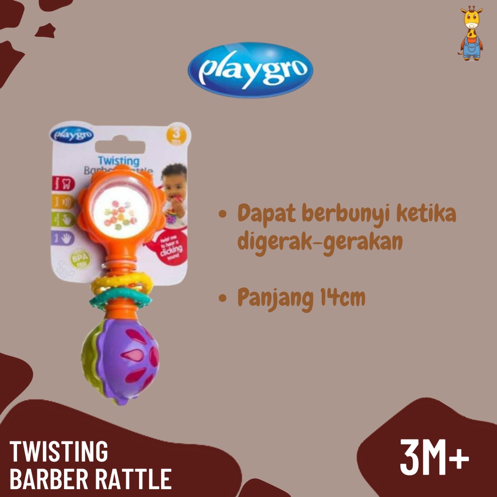 Playgro Twisting Barber Rattle