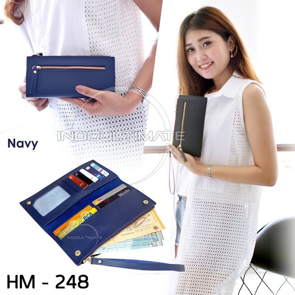 Dompet Wanita IMPORT HM-248 Dompet Cewek dompet Kartu ATM Panjang Lipat Kulit Murah dompet  panjang