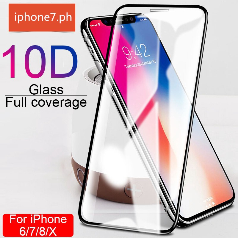 Pelindung Layar Tempered Glass 10D Full Cover untuk iPhone