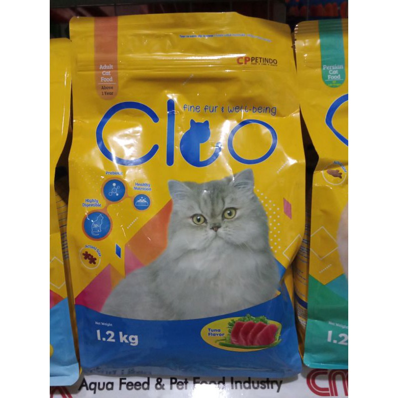 cleo 1,2kg tuna flovor makanan kucing kering repack