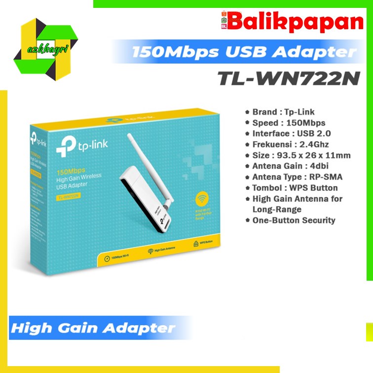 Wireless USB Adapter TP-Link TL-WN722N 150 Mbps Wifi USB TpLink