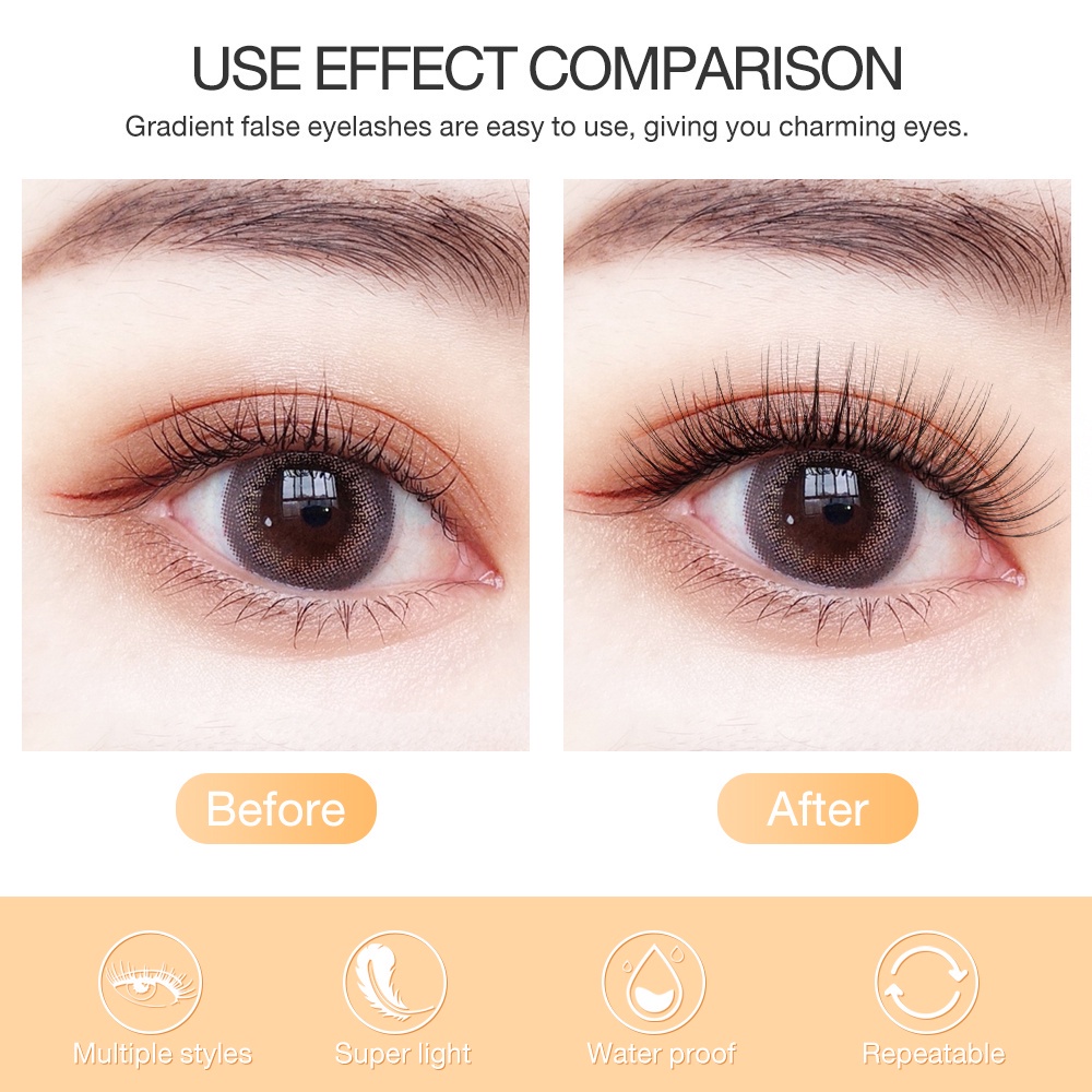 [MAGEFY7214]Pengiriman sangat cepat-3 Pasang/Set Bulu Mata Palsu Tanam Spike False Lashes Paket Eyelash Extension Lembut