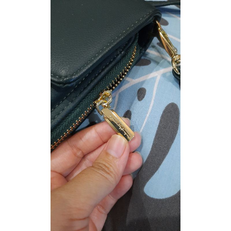 PRELOVED TAS DOMPET PIERRELOUES HIJAU BOTOL ORIGINAL