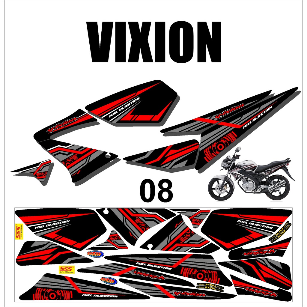(cod)  VIXION OLD. Sticker Stiker Striping Lis Variasi Vixion Old Murah Desain DS OLD - 8