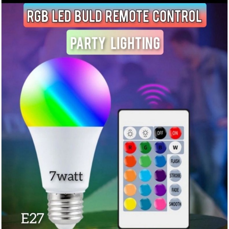 Lampu Bohlam Led Remote RGB Warna warni