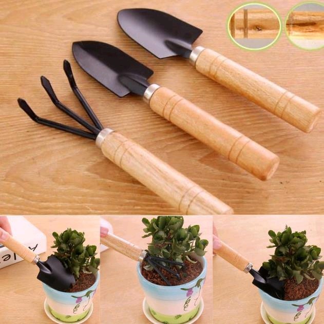 Peralatan Alat Berkebun Sekop Cangkul Garu Mini 3in1 Garden Tools