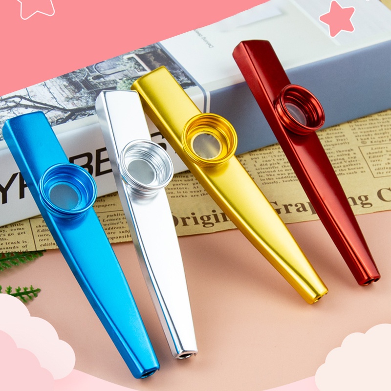 ★Aluminium Bahan★ Flute Kazoo/Alat Musik Tiup Metal Kazoo/Metal Kazoo/Musik Tiup Kazoo