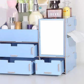 TERMURAH Cosmetic storage mini / rak kosmetik mini / tempat kosmetik mini Lemari mini Kosmetik Storage Mini Rak serbaguna multifungsi + kaca