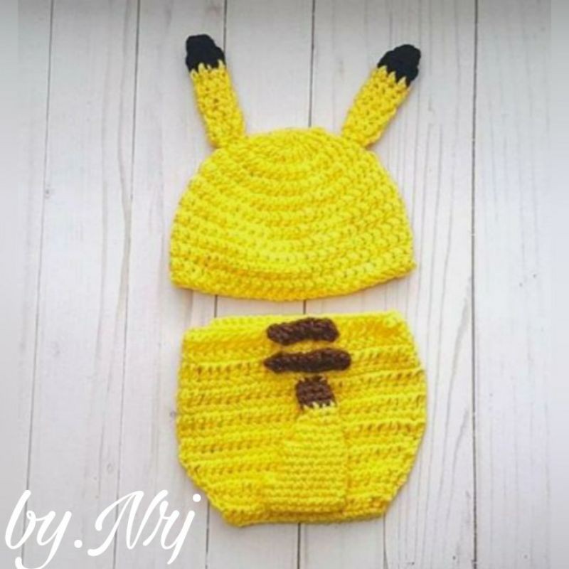 PIKACHU / KOSTUM PIKACHU / KOSTUM NEWBORN / BABY COSTUME / COSTUME NEWBORN / BABY PHOTOSHOOT