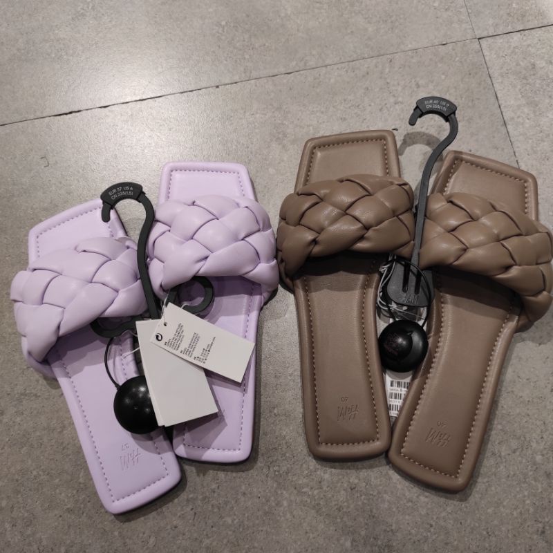 Sandal Wanita H&M Original Store warna hitam dan cream