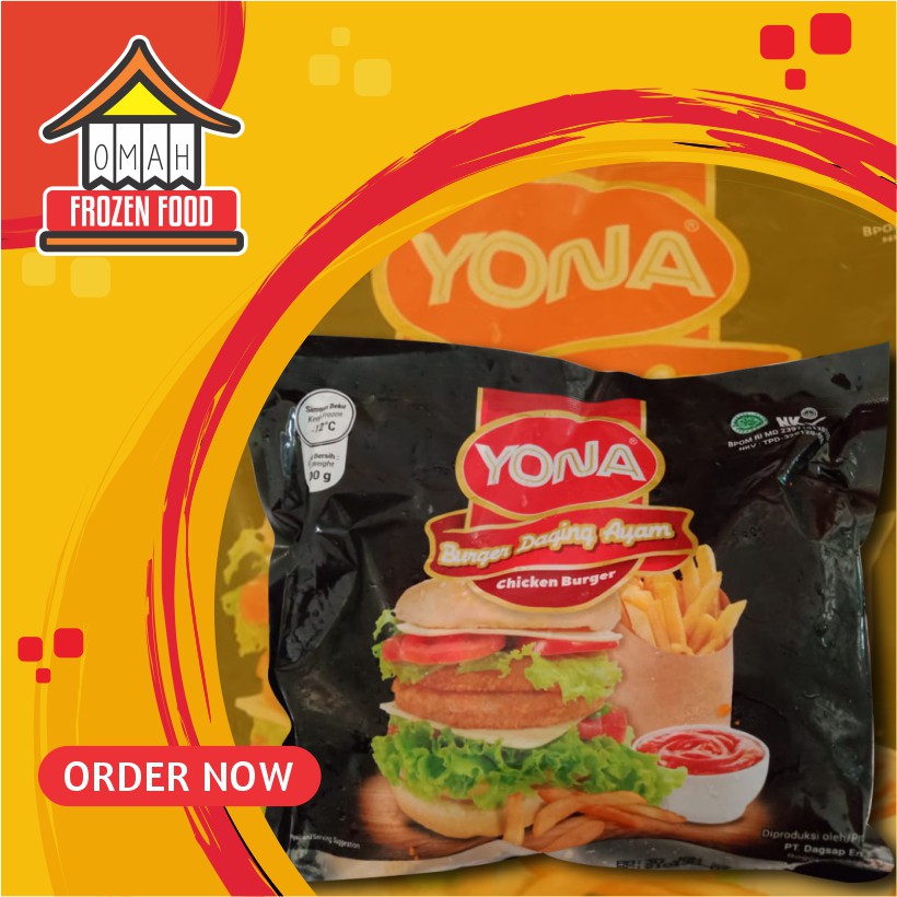 

Yona Burger Daging Ayam Chicken Burger Isi 10pc (NON COD DILUAR KOTA JATENG)