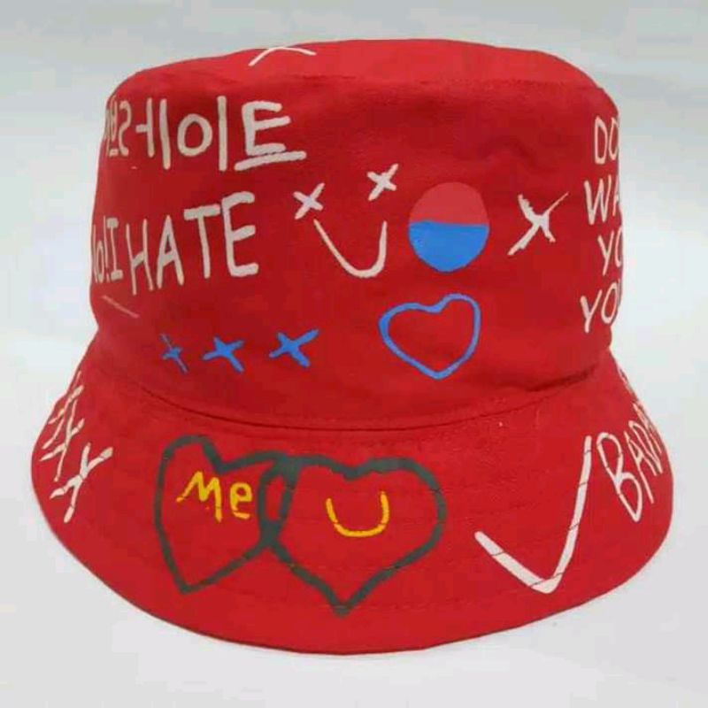 Topi Bucket Korea Untuk Dewasa Full Sablon Topi Bucket Badas