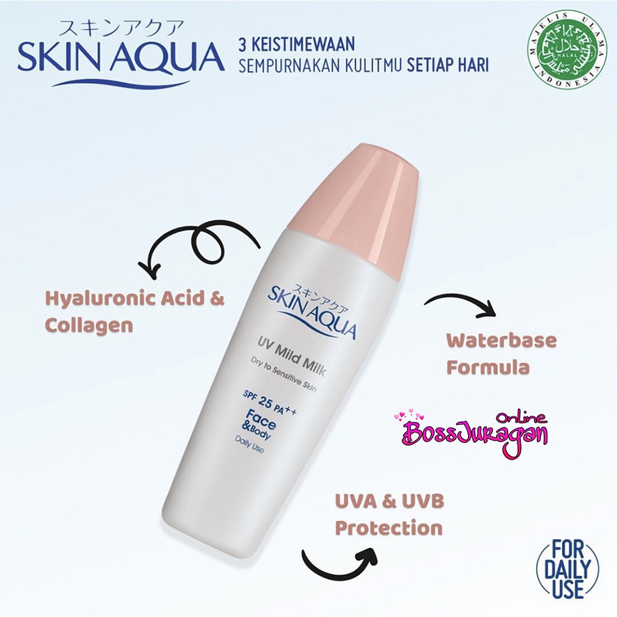 (BOSS) SKIN AQUA Sunscreen Series 40gr (Moisture Milk/ Moisture Gel/ Whitening Milk/ Mild Milk)