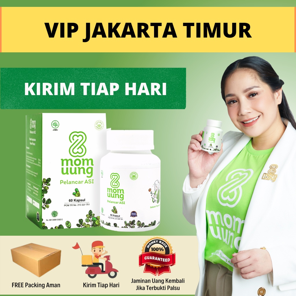 Mom Uung 60 kapsul Asi Booster Momuung Pelancar ASI Vitamin Ibu Menyusui Halal BPOM 60 Kapsul Original Jakarta