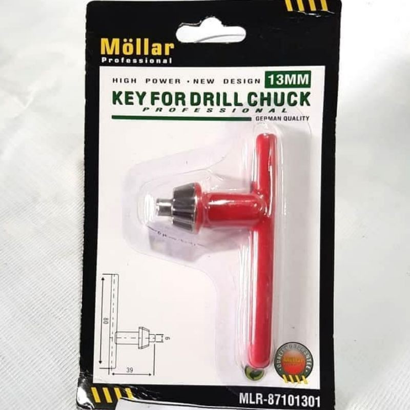 KUNCI KEPALA Mesin BOR LISTRIK TANGAN Mata Kunci Bor Drill Chuck Key - MOLLAR 10MM 13MM 10 13 mm