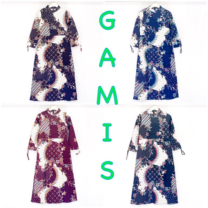 Gamis batik wanita muslimah / hijaber katun premium strech u/ kondangan / kantoran