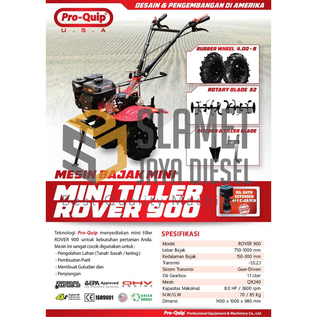 Rumahleha Cultivator Mini Traktor Pro-Quip Apex900 / Apex900D / Rex900