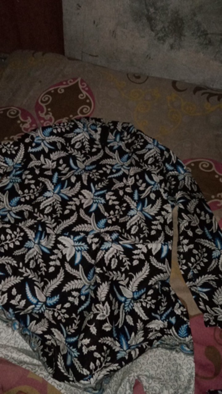 Batik Couple Keluarga Sania Ruffle Ori Ndoro Jowi Dnt Blarak Biru Batik Original Pekalongan Blouse