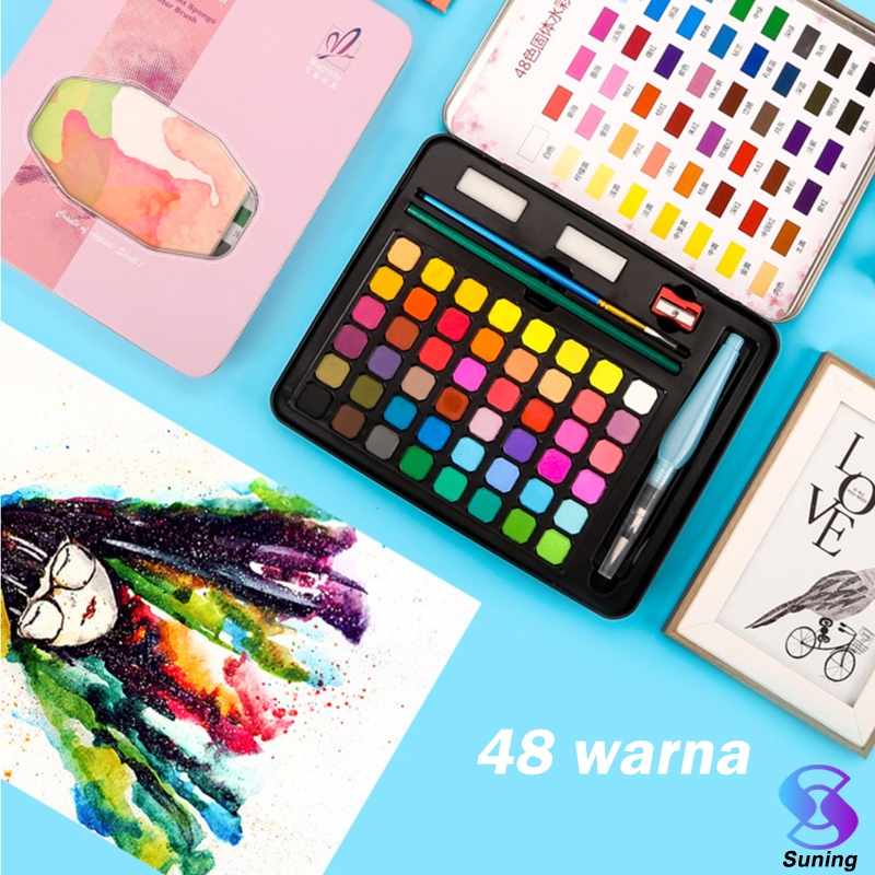 

HJK 36/48water coloring pencil for art student Water Color Set - Alat Cat Air Set (Termasuk Kuas dan