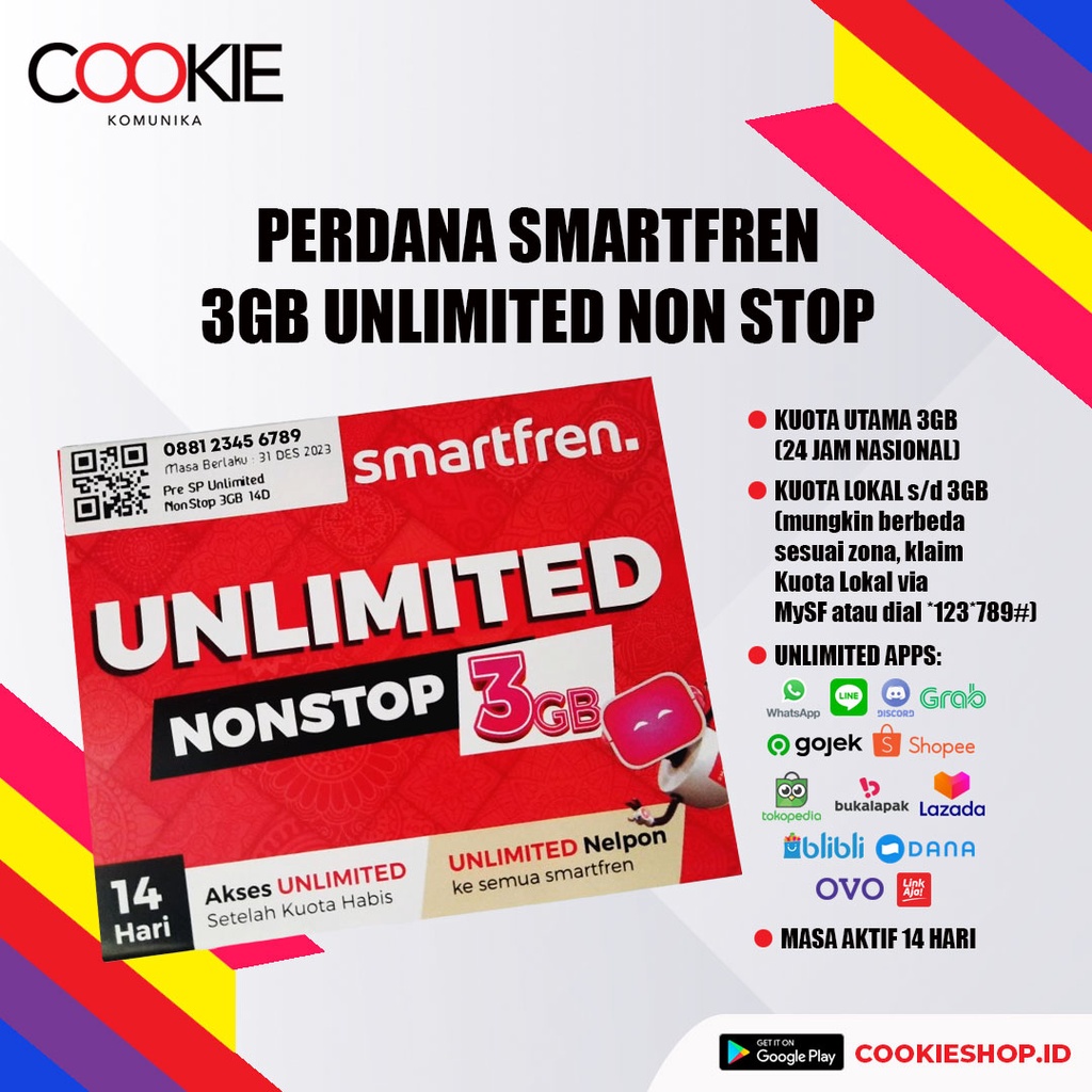 PERDANA SMARTFREN UNLIMITED NONSTOP 3GB