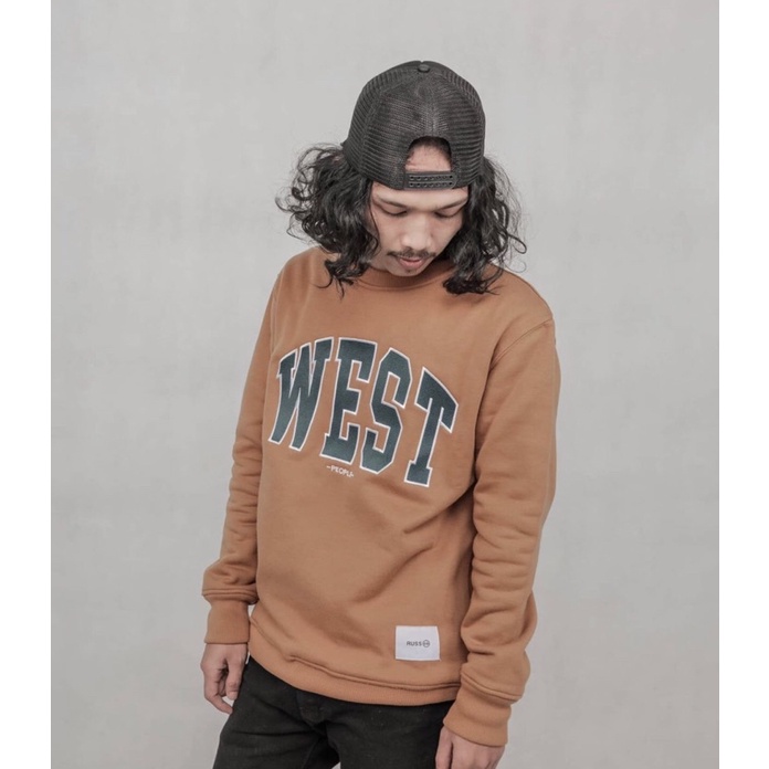 Sweater Crewneck WEST Russ Fulltag&amp;Fullbordir Original Premium