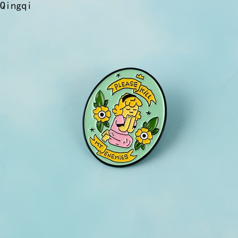 Bros Pin Desain Please Kill My Enemy Girl Untuk Aksesoris Wanita