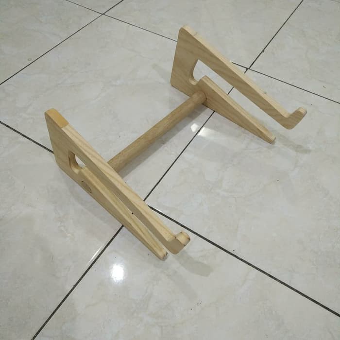Meja laptop unik Meja stand laptop kayu knockdown - Natural