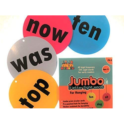 Kidastic Sight Words Flash Cards. All 3 Letter CVC Sight Words with Co