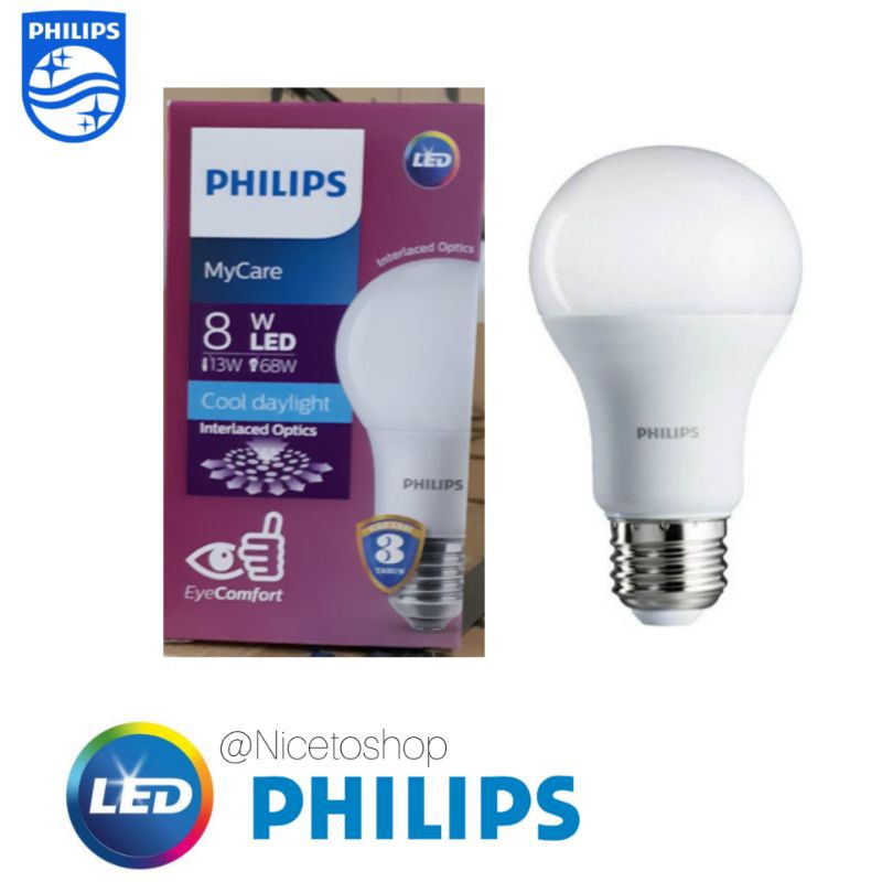 Lampu Philips Bohlam LED Bulb 3W 4W 6W 8W 10W 12W 14.5W 19W Cooldaylight