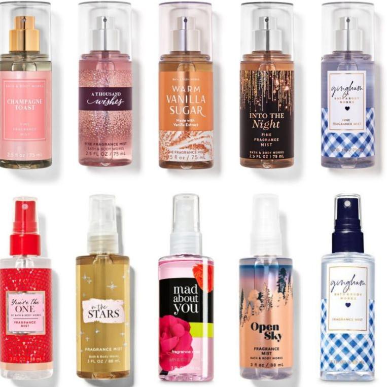 Jaman Now.. BBW BODY MIST TRAVEL SIZE - Into The Night, In the Stars, Gingham, Honey Wildflower, War