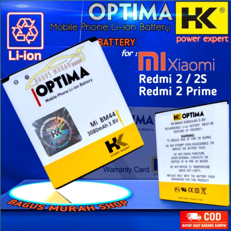 Baterai Original HK BATRE Redmi 2 REDMI 2s Prime Pro BM44 BM 44 Battery Batre Batrai