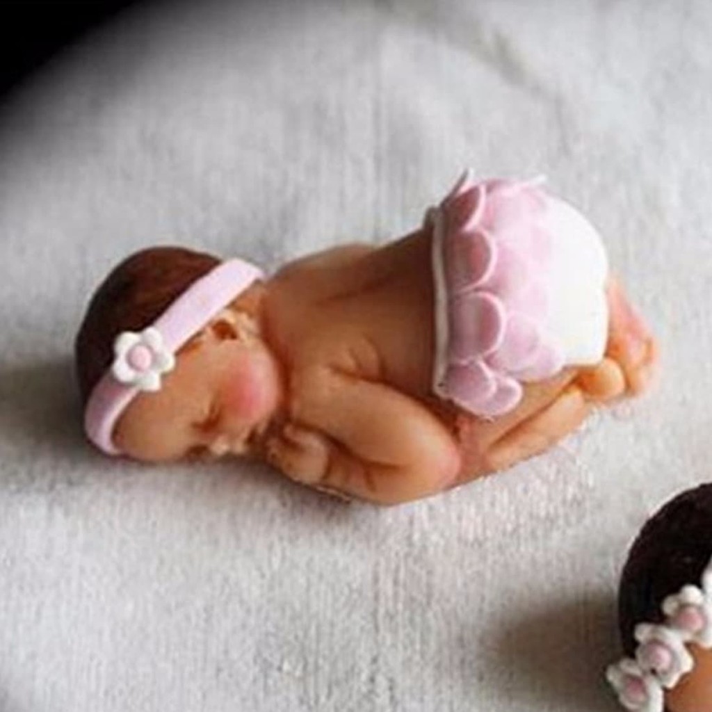 3D Silicon Mold Fondant Cake Decoration - Sleeping Baby
