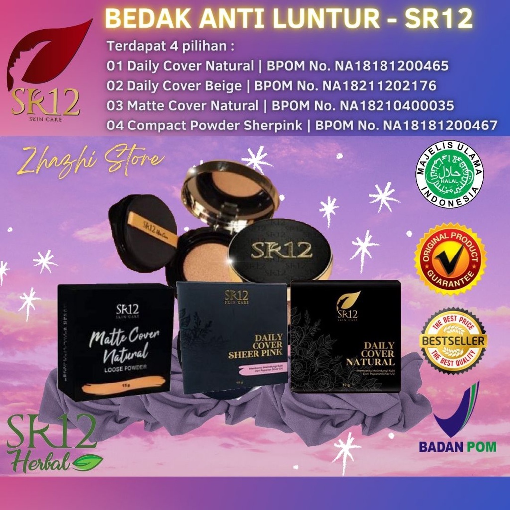 Jual BEDAK ANTI LUNTUR SR12/Compact Powder Tidak Mudah Luntur Whitening