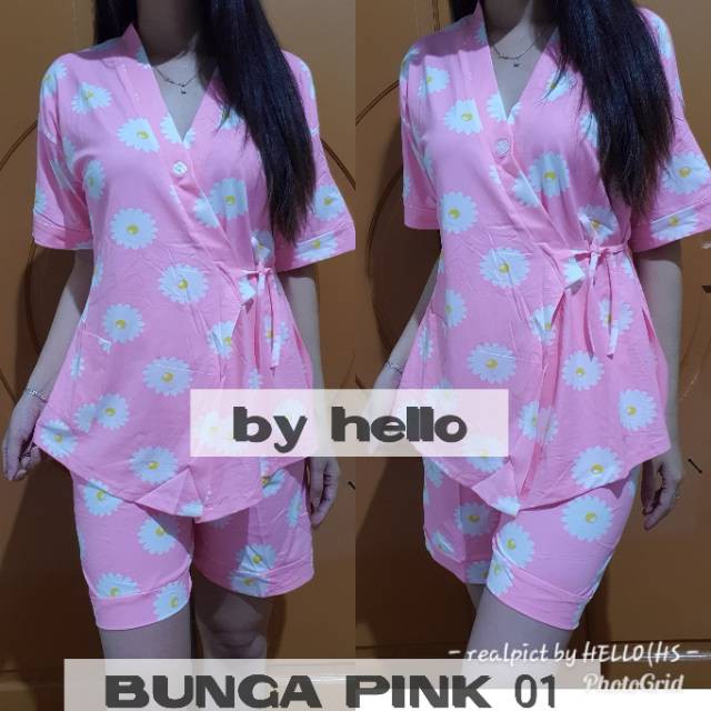 BAJU TIDUR ANAK DEWASA COWOK CEWEK KKIK / STELAN HOTPANT KIMONO REALPICT/GESER