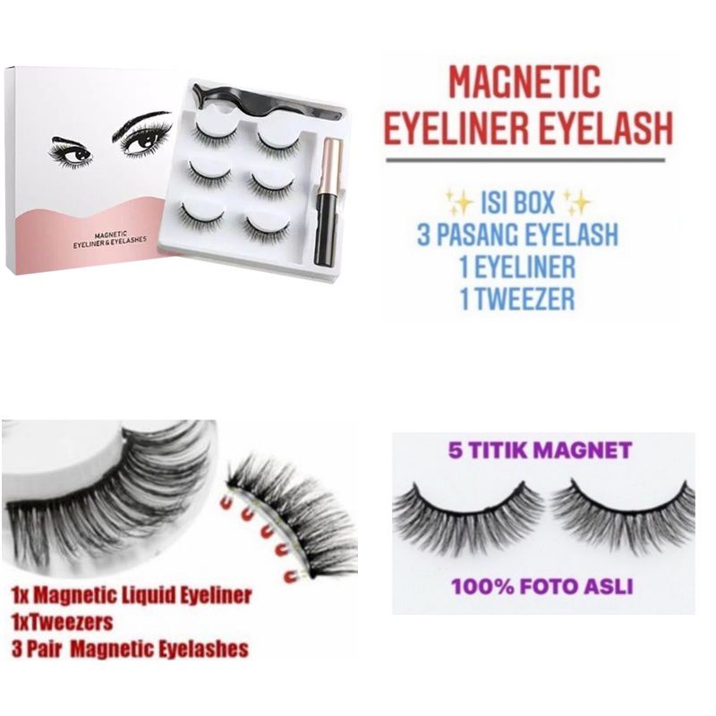 Eyelash Magnet Eyeliner Magnetic Bulumata Palsu Magnet Bulu Mata Magnetic