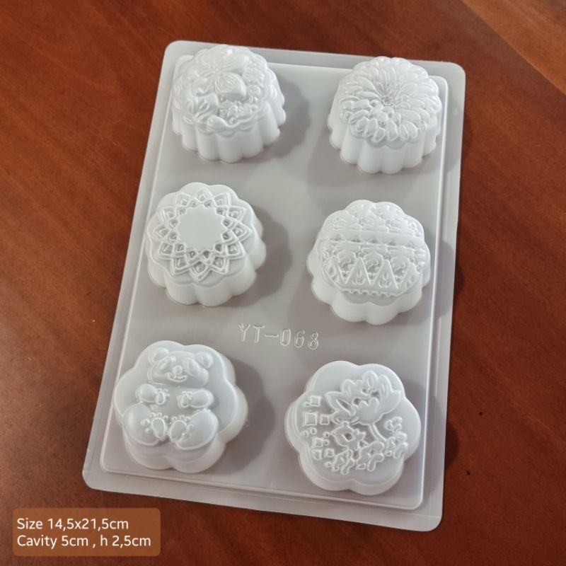 cetakan pudding mooncake yt 068 flower bear puding mooncake mould