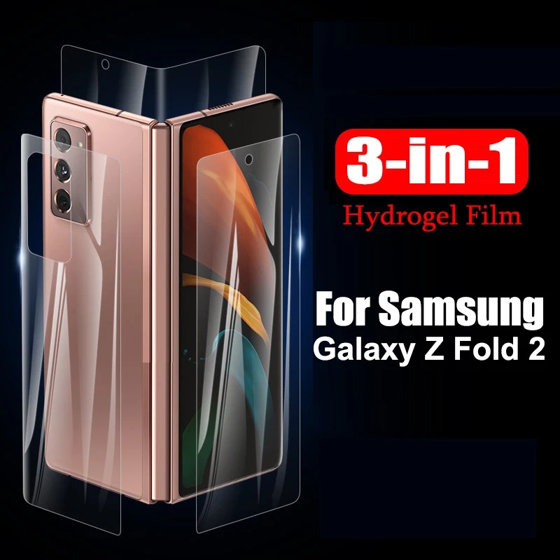 1 Set / 3Pcs Film Hydrogel Pelindung Layar Depan / Belakang Untuk Samsung Galaxy Z Fold 2 5G 2