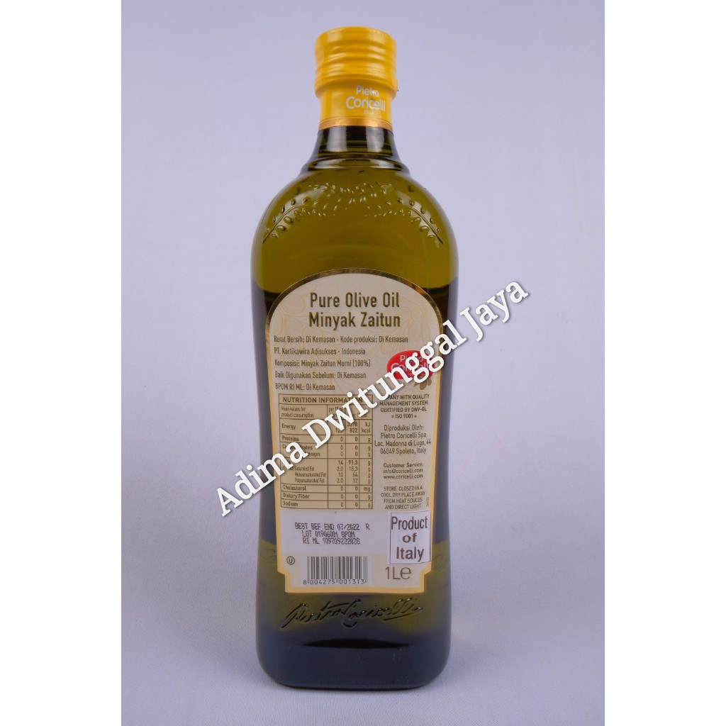 Minyak Zaitun Pure / Pure Olive Oil Pietro Coricelli 1Ltr