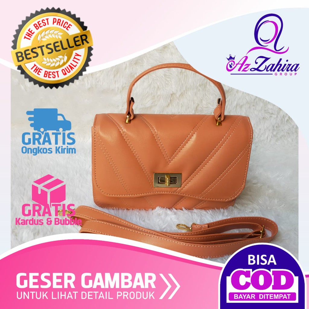 Tas Selempang Wanita / Sling Bag Model Bordir V Tali Biasa