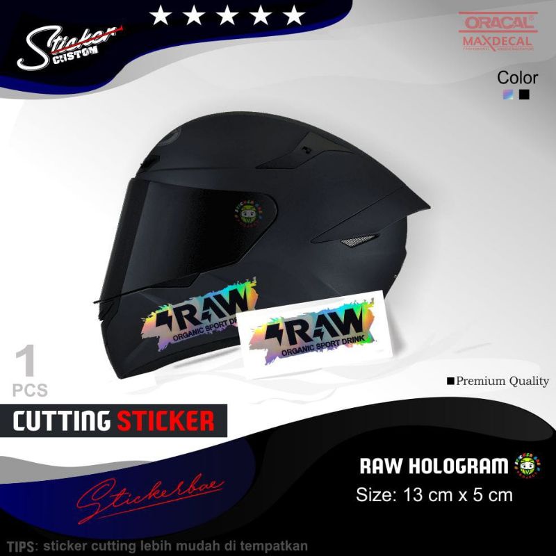 Stiker cutting RAW organic sport drink stiker raw sticker helm tt course hologram