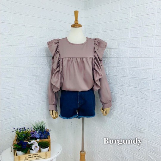 Riana Ruffle Blouse | Blouse Wanita Terbaru