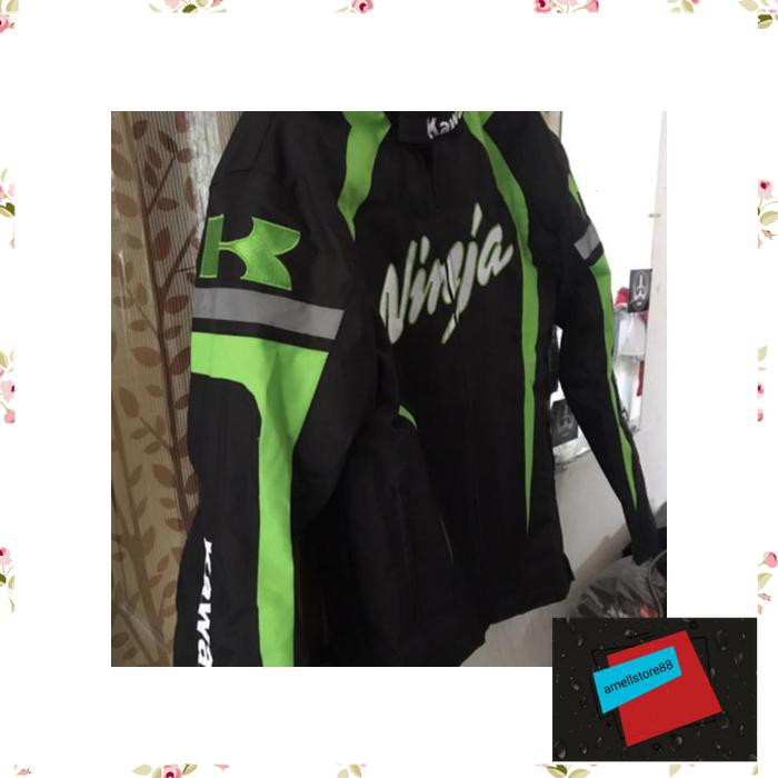 Jaket Pria parasut parka gunung motor harian kawasaki ninja merah dan hijau WE164
