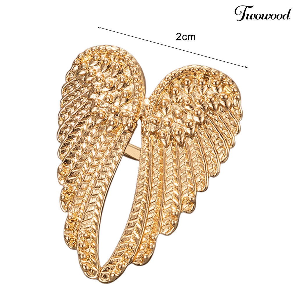 Twowood Finger Ring Exquisite Punk Style Wing Design Elegant Women Vintage Ring for Party