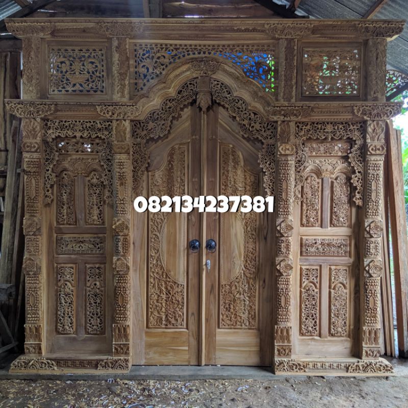 Pintu Gebyok | Pintu Gebyok Ukir Jati | Pintu Gebyok Ukir Jati Asli Jepara | Gebyok 3,2 Meter