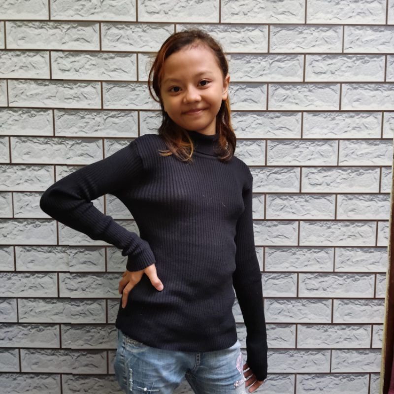 Sweater Turtleneck Baju Wanita Anak Perempuan Amira